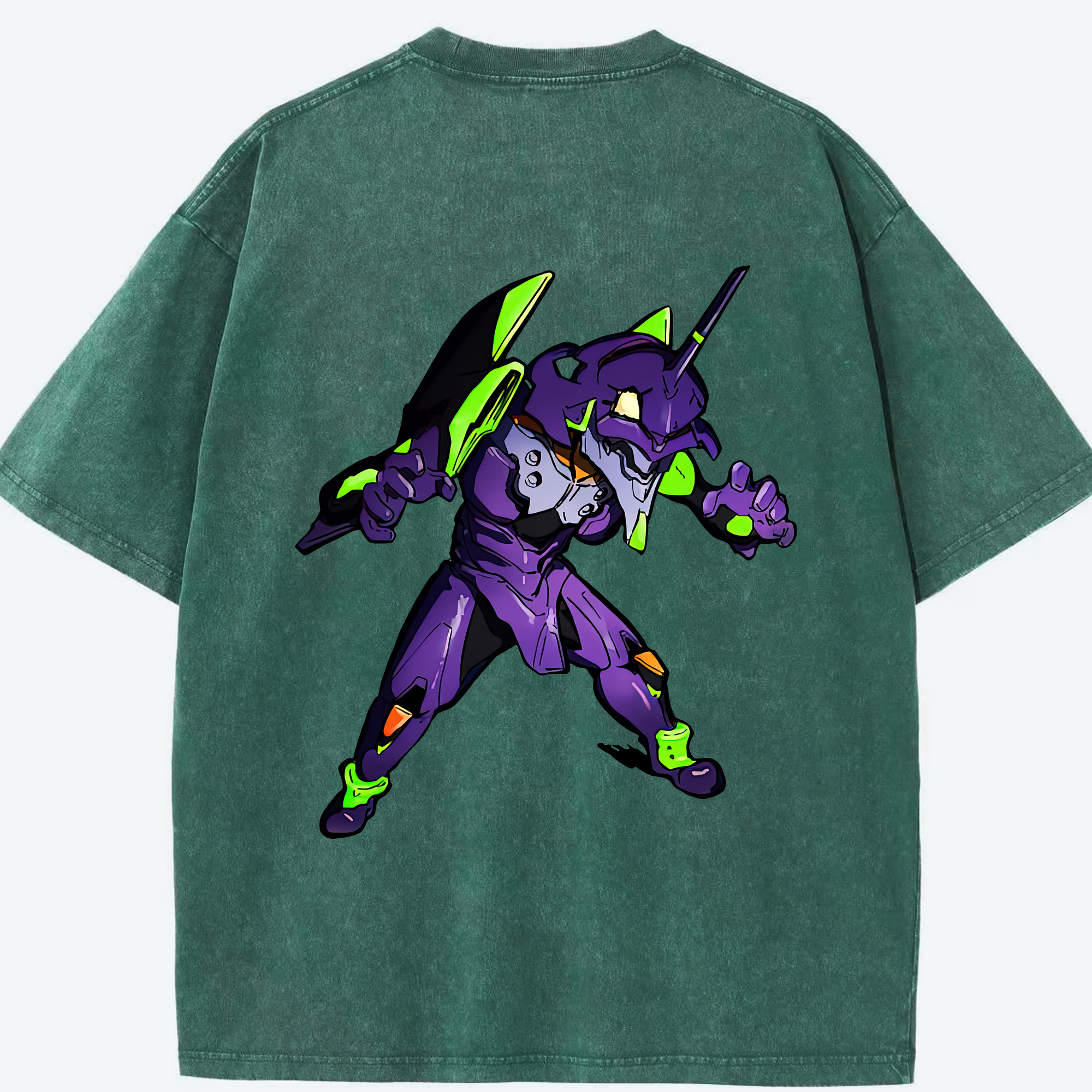 （画像用） EVA 新世紀エヴァンゲリオン 綿100% ヴィンテージ風 半袖Tシャツ（背面プリント）